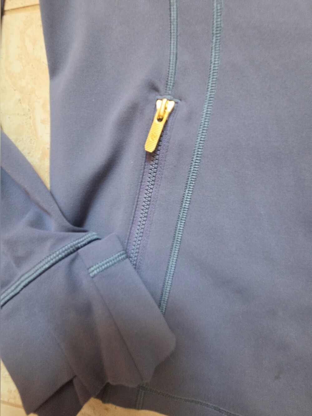 Lululemon Define Jacket Nulu Shade Gold Zip Blue Size 12 Sold Out Rare - Picture 6 of 10